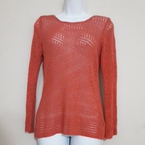 Nic + Zoe Women's Orange Sweater Cover Up M Y2k Langenlood Beach Vacation Resort